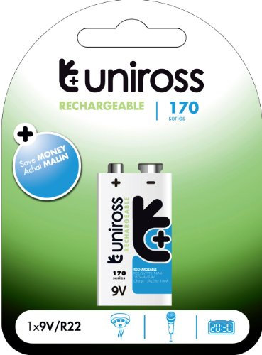 Uniross Performance 1 X 9v 170 Series Rechargeable Battery