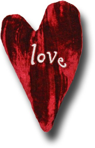 Candi Andi 6 Velvet Essence Embroidered Heart – Handcrafted Crushed Velvet Pillow, Flaxseed & Lavender Filled, Inspirational Gift | Ruby Red - Love