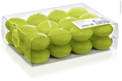 Schwimmkerzen Pastellgrün 24 Stück 45 mm Aloe Vera Durchmesser