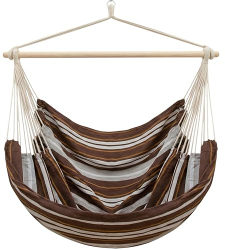AMANKA XXL Hängesessel 185x130cm für Garten, Balkon & Terrasse - Schwebesessel Belastbar bis 150kg - Hängestuhl Relaxsessel aus Baumwolle - 360° Drehbar - Indoor Outdoor - Erwachsene & Jugendliche