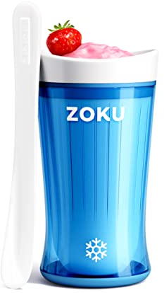 ZOKU Jumbo Slush and Shake Maker, Compact Make and Serve Cup with Freezer Core Creates Single-Serving Smoothies, Slushies and Milkshakes in Minutes, BPA-Free, Bright Blue