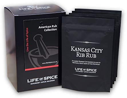 Life of Spice American Rub Collection | All Purpose Seasoning & BBQ Rubs | 270g | 5 Unique Spice Rubs with Recipe Cards | Great spices for Ribs, Mexican Flatbreads, Southern Fried Chicken | Great Gift