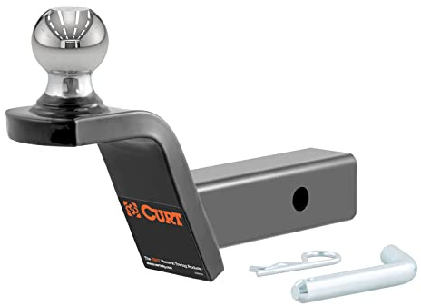 CURT 45155 Fusion Trailer Hitch Mount with 2-Inch Ball & Pin, Fits 2-In Receiver, 7,500 lbs, 2 Rise, black