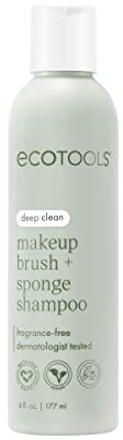 EcoTools Makeup Brush and Sponge Shampoo, Removes Makeup, Dirt, & Impurities From Makeup Brushes & Makeup Blending Sponges, Fragrance-Free, Vegan, & Cruelty-Free, 6 fl.oz./ 177 ml, 1 Count