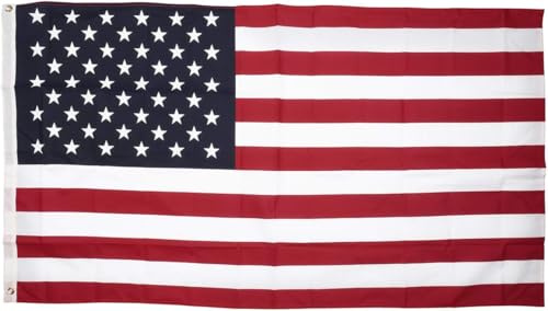 Annin Flagmakers Modèle 19417 Drapeau Américain en Poly/Coton 90 x 150 cm 100% Fabriqué aux États-Unis Imprimé étoiles et rayures avec œillets en laiton