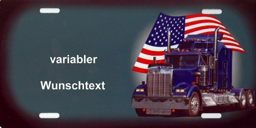 Nummernschild US-Truck Peterbilt selbst Gestalten und Personalisieren persönliche Geschenkidee Metallschild Aluminium-Schild individuelles LKW-Zubehör Aluschild Kennzeichen-Schilder