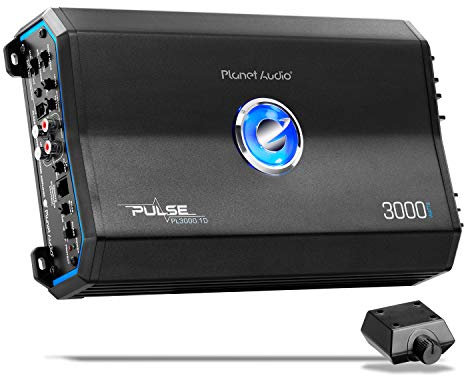 Planet Audio PL3000.1D Pulse Series Car Audio Amplifier – 3000 High Output, Monoblock, Class D, 1 Ohm Stable, Low Level Inputs, Low Pass Crossover, MOSFET Power Supply