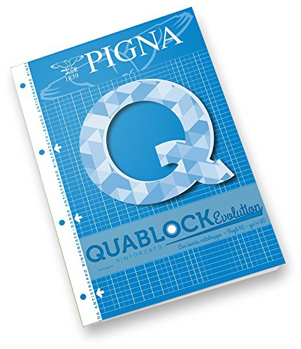 Pigna 02112155 M collati Block mit 4 Löcher verstärkt A4, 40 Blatt, 5er Pack
