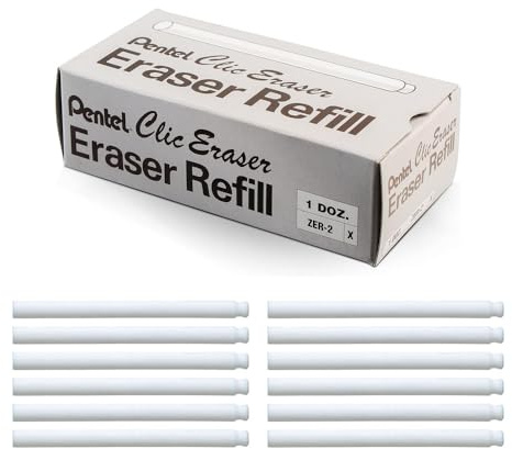 Pentel Refill Erasers For Clic Eraser, Contains 24 Erasers (ZER-2)