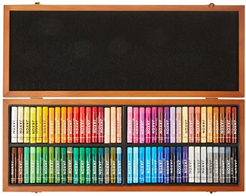 Honsell 47473 ? Jaxon oljepastellkrita, 72 st i tr??resv??ska, briljanta, ljusa f??rger, perfekt f??r konstn??rer, hobbym??lare, barn, skola, konstundervisning, fri fr??n skadliga ??mnen