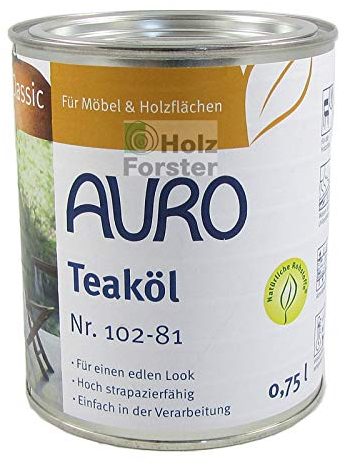 AURO Gartenmöbelöl Classic Nr.102-81 Teaköl, 0,75 Liter