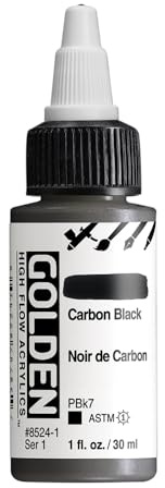 Golden High Flow Acrylic 30ml (1oz) Bottles Carbon Black