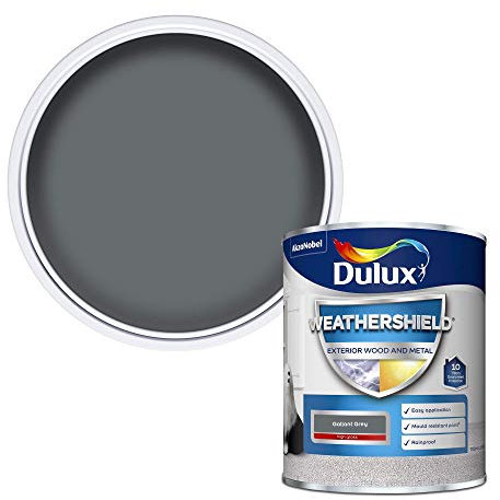 Dulux 5213548 Weather Shield Exterior High Gloss Paint, 750 ml - Gallant Grey