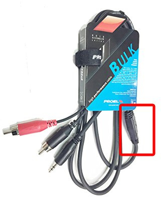 Proel BULK540LU18, Cavo adattatore audio con nodo ad “Y” e con spina jack Stereo 3.5 mm a 2 x spina RCA, Nero, 1.8 m