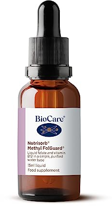 BioCare Nutrisorb Methyl FolGuard | Liquid Folate & Vitamin B12 | Energy, Mental Health, Wellbeing, Immunity & Methylation Support - 15ml