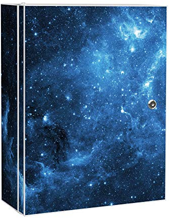 banjado Medizinschrank abschliessbar mit Motiv Universum 35x46x15cm - großer Arzneischrank für die Hausapotheke - Medikamentenschrank aus Metall zur Medikamenten Aufbewahrung