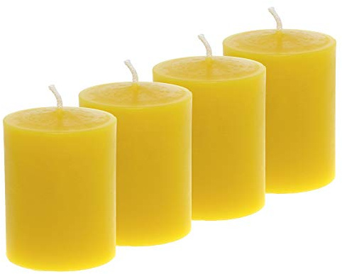4 Stumpenkerzen Durchmesser 6,5 cm; Höhe 8cm aus 100%reinem Bienenwachs