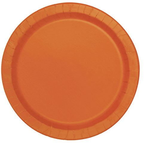 Unique Party - 32244 - Paquet de 20 Assiettes en Carton - 18 cm - Orange