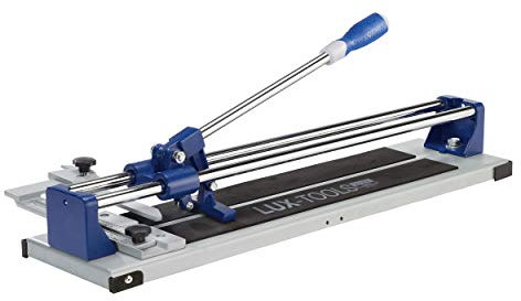 LUX-TOOLS FSM-470 Fliesenschneider Comfort | für saubere Fliesenschnitte | mit verstellbarem Winkelanschlag | Hartmetallschneiderad | mit Bodenplatte für hohe Stabilität