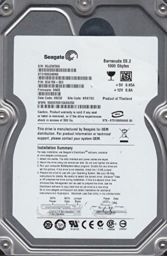 Seagate Barracuda ES 1 TB 7200RPM SATA 3Gb/s 32 MB Cache 3.5 Inch Internal Hard Drive ST31000340NS-Bare Drive