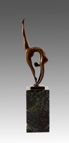 Modern Art Skulptur - Bronzeskulptur - Turnerin - signiert von Milo - Kunst - Dekoration - Contemporary Art - Akt Frau - Sexy-Brown