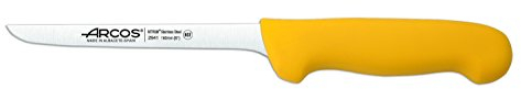 Arcos Serie 2900 - Cuchillo Deshuesador - Hoja de Acero Inoxidable NITRUM de 160 mm - Mango inyectado en Polipropileno Color amarillo