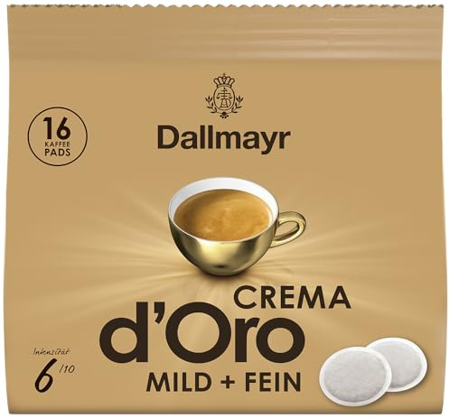 Dallmayr Crema d' oro Mild e FEIN Pad, Confezione da 1 x 16 Cialde