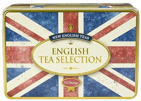 New English Teas Union Jack Tea Tin with 100 teabag selection