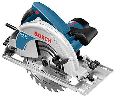 Bosch Professional Kreissäge GKS 85 (inkl. 1x Kreissägeblatt für Holz, Absaugadapter, Sechskantstiftschlüssel SW 5, Parallelanschlag)