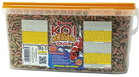 KOI Croissant Colour 3L / 720g - Mehrkomponenten-Teichfutter in Form von attraktiven, zweifarbigen, schwimmenden Sticks in Croissant-Form für KOI, Karpfen