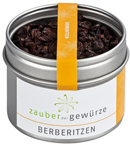 Zauber der Gewürze Berberitzen - Berberitzenbeeren getrocknet, für Müsli, Obstsalat, Wild- oder Reisgerichte, Premium-Qualität in wiederverschließbarer Aroma-Dose, 35 g