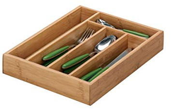 Zeller 25269 Bac à Couverts Bambou Brun 34 x 26 x 5 cm
