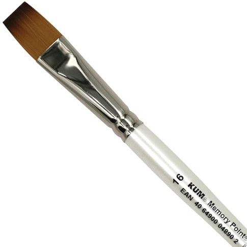 KUM - Aquarellpinsel Memory Point Flach Größe 16 | Malpinsel für Künstler, Künstlerbedarf für Aquarellmalerei und Watercolor