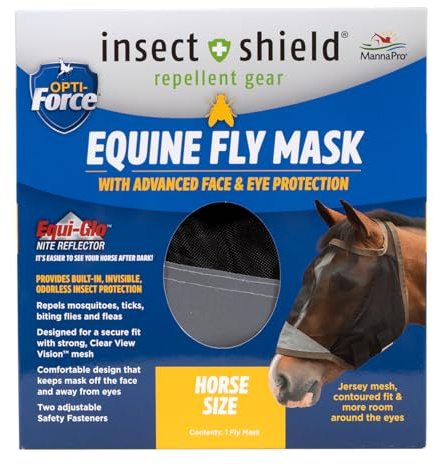 Opti-Force Horse Fly Mask with UV Protection, Standard, No Ears