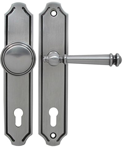 Häusler Onlinehandel GmbH Haustür Schutzbeschlag Kos LS Stahlgrau HS 92 mm Kn - Dr Türdrücker