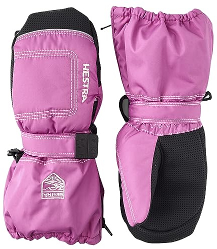 Hestra Mittens for Baby: Kids Zip Long Mitten with Primaloft Insulation, Cerise, 2