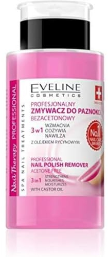 Eveline Cosmetics Nail Therapy Professional Solvente per Smalto 3-in-1 con Vitamina A, E, F e Olio di Argan - 190 ML