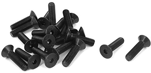 sourcing map 20 Stück M5x20mm Senkkopfschrauben Metrisch Schwarz | Flachkopfschrauben Senkkopfschrauben, mit Innensechskant