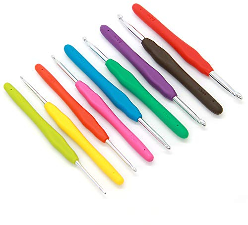 WINTEX 9 Häkelnadeln in verschiedenen Größen (bunt) - Häkelnadelset, Stricknadeln