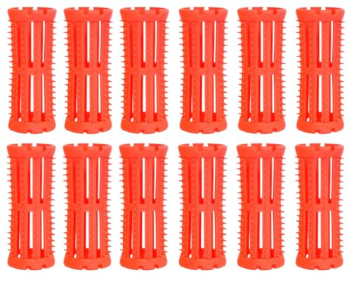 SKELOX Plastik Lockenwickler/Lockenwickler 12 x 26mm PINK + Free Pins!