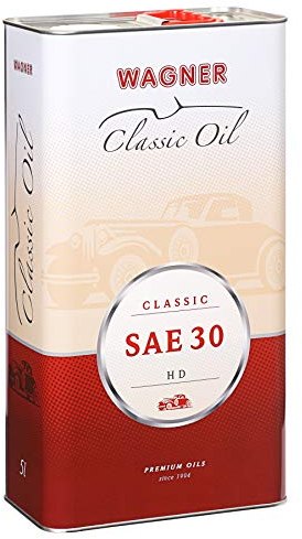 WAGNER Einbereichs-Motoröl Classic SAE 30 HD - API SH/CF-4, Motorenöl Hochlegiert & Mineralisch | Oldtimer, Motorrad & Nutzfahrzeuge mit 2-/4-Takt Benzin-&Dieselmotoren, 5 Liter Motoröle für Autos