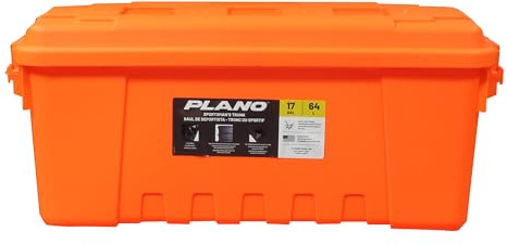 PLANO Sportler-Kofferraum, mittelgroß, 64 l, Blaze Orange, Militärqualität, Aufbewahrungsbox mit Deckel, robust, groß, für Camping und Armee, perfekt für Jagd, Paintball, Airsoft oder zur Aufbewahrung