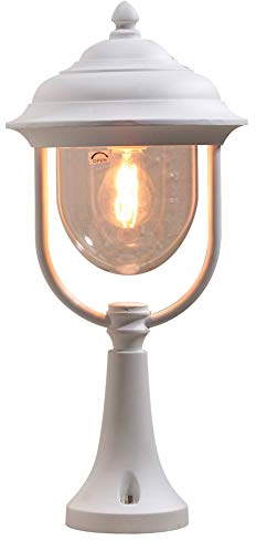 Konstsmide Parma 7224-250 Sockelleuchte / B: 24cm T: 24cm H: 54cm / 1x75W / IP43 / lackiertes Aluminium / matt-weiß