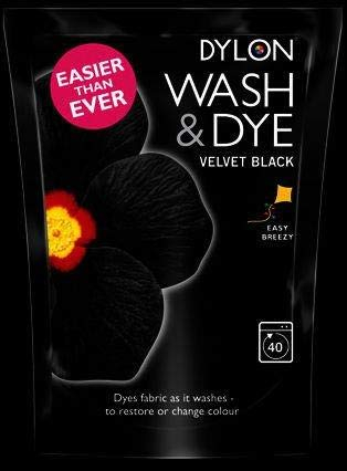 Pack of 2 Dylon Large 350 grams Velvet Black Hand or Machine Wash Clothes Fabric Dye Colour Restorer