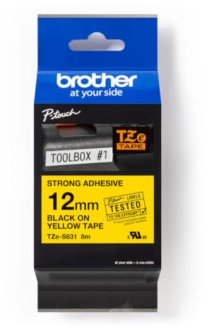 Brother TZES631 Thermodirektdrucktechnologie Schwarz/Gelb