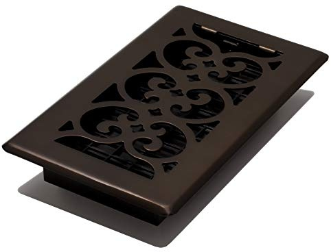 Decor Grates SPH408-RB Scroll Floor Register, Rubbed Bronze Finish, 4x8 Inches