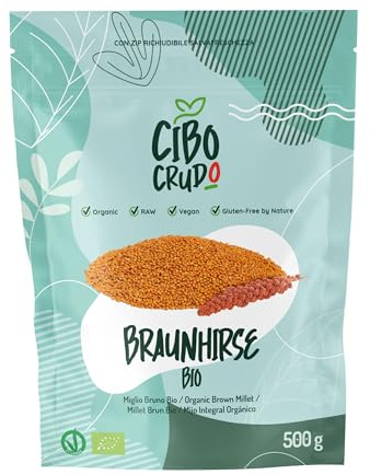 Braunhirse Bio Ganz - 500g. Braun Hirse mit Pflanzlichen Proteinen Vitaminen und Mineralsalzen.