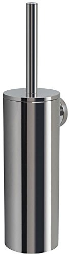 Spirella WC Garnitur Toilettenbürste Bürste „NYO“ aus hochwertigem Edelstahl Toilettenbürstenhalter zur Wandmontage und zum kleben, Argent