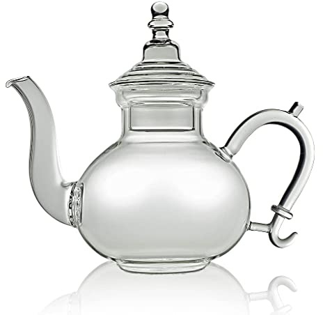 The Exotic Teapot - Persian Glass Teapot, 800ml, Ultra Clear, Heat Resistant Glass, Integrated Filter