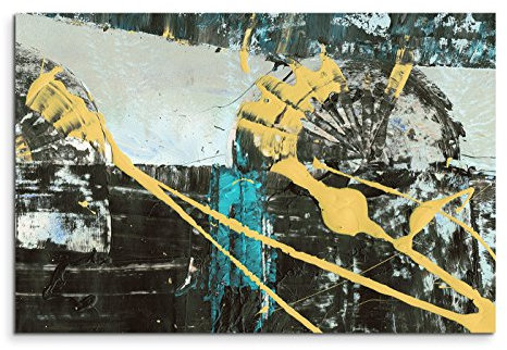 Paul Sinus Art 120x80cm Leinwandbild Leinwanddruck Kunstdruck Wandbild schwarz gelb türkis